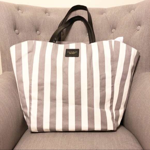 Victoria's Secret Handbags - Victoria’s Secret Sea Stripe Canvas Tote Bag Purse